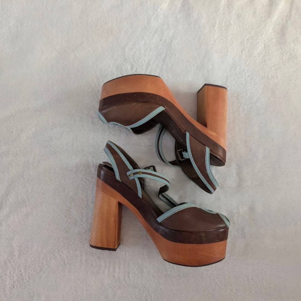 Jeffrey Campbell Havana Last Brown & Blue Platform Sandals - Size 8 - Picture 4 of 13